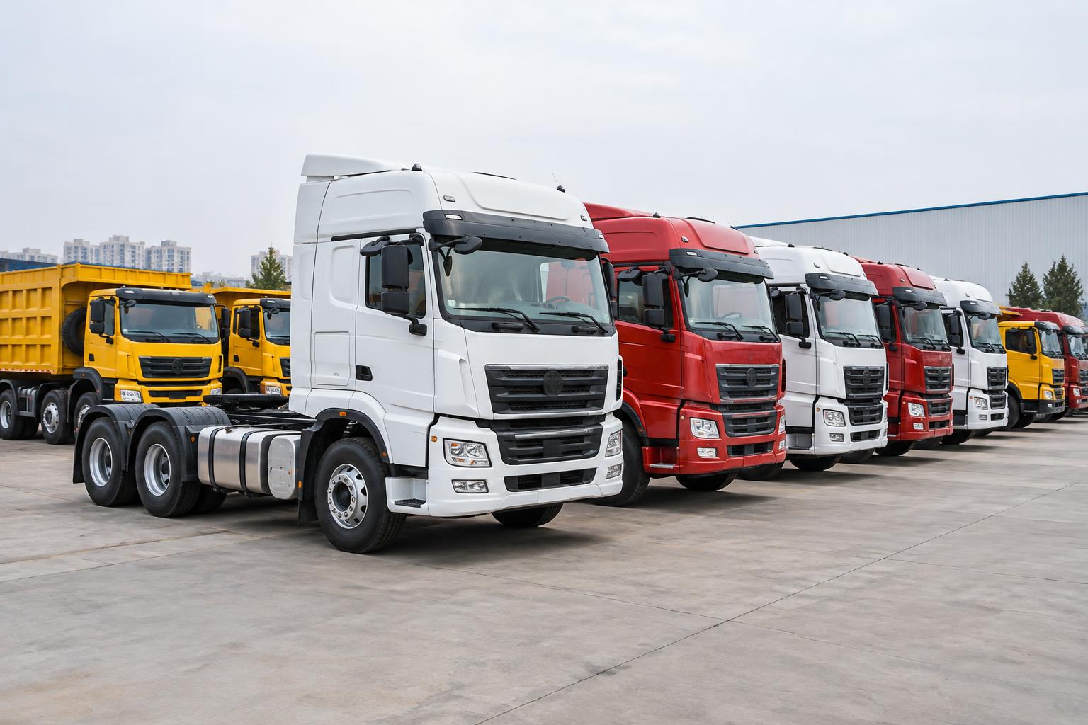 Грузовики в наличии на площадке FUYUAN AUTO